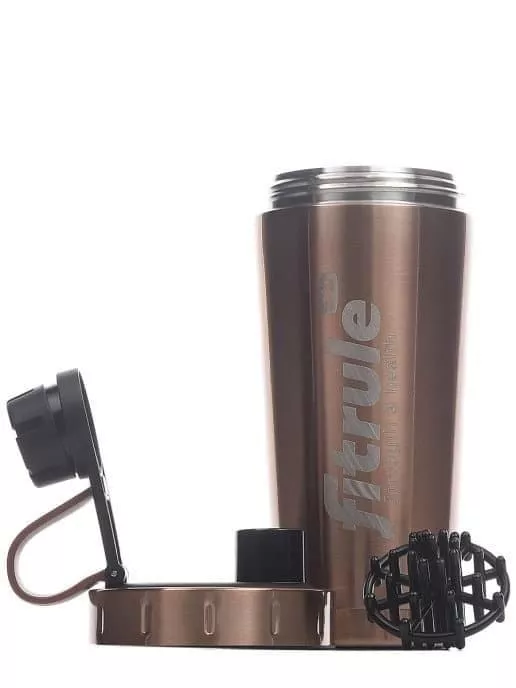FitRule Шейкер алюминиевый с крышкой Twist 700ml (Золотой)