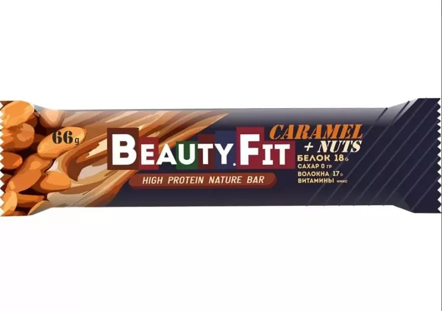 Beauty Fit Натуральные низкоуглеводные батончики Кранч 66g