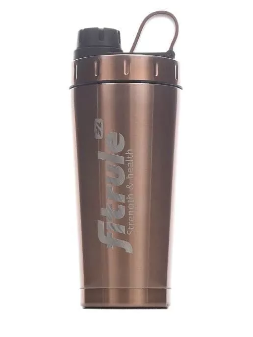 FitRule Шейкер алюминиевый с крышкой Twist 700ml (Золотой)
