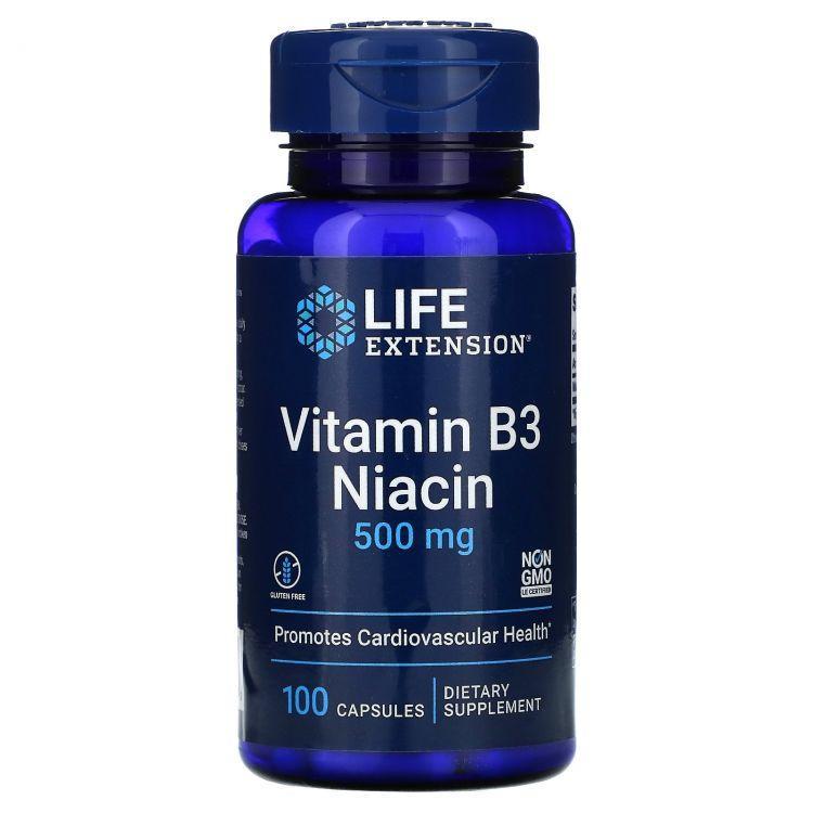 LIFE Extension Vitamin B3 Niacin 500mg 100 caps фото
