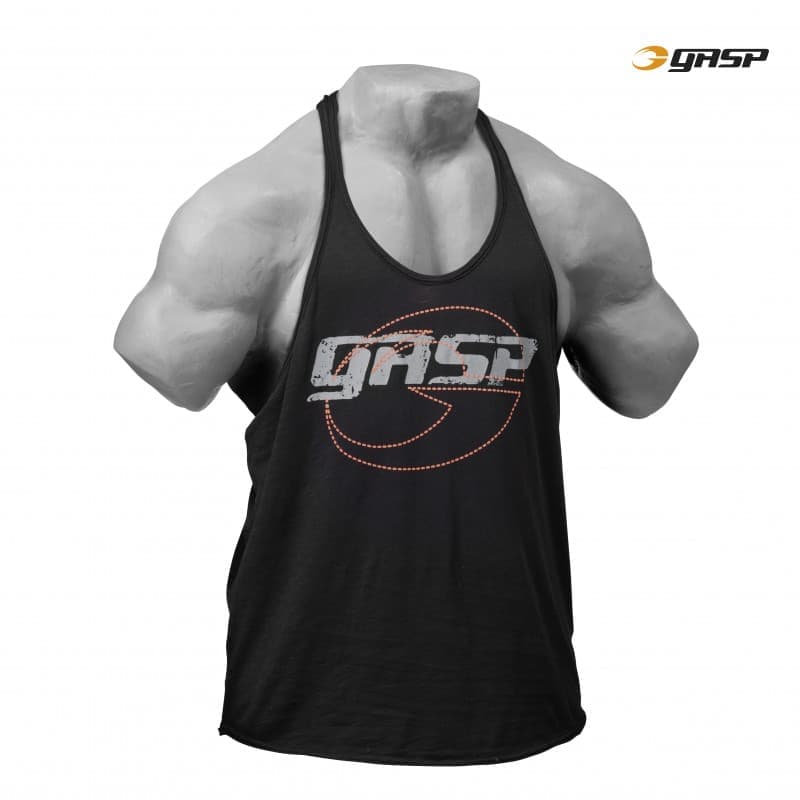 GASP Майка тренировочная Deep cut slub tank, black