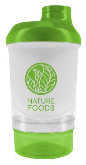 Nature Foods Шейкер Smart 300ml+150ml (White -Grass Green) фото