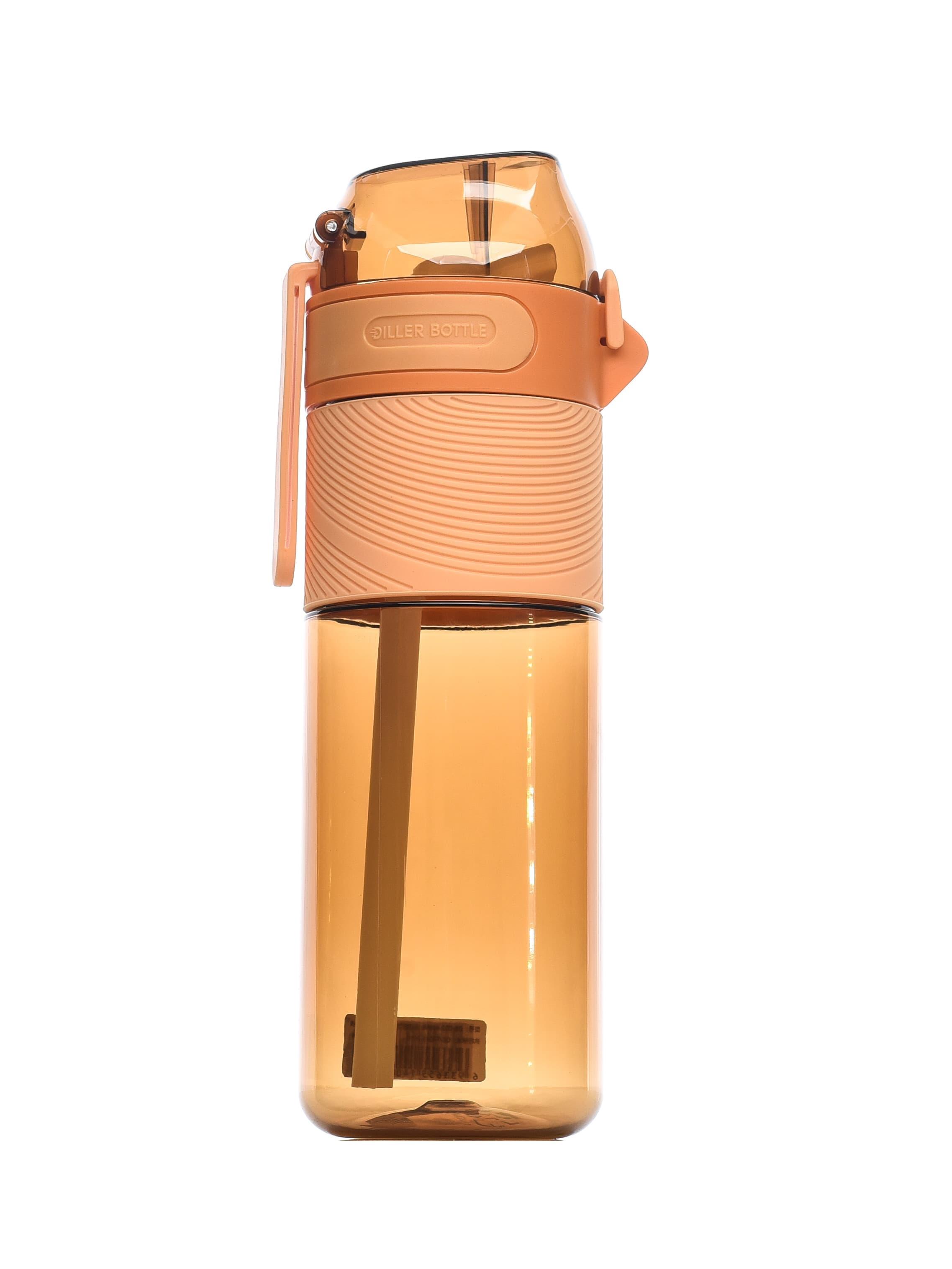 Бутылка для воды Diller DB-002 650 ml (с трубочкой) (Оранжевый) фото