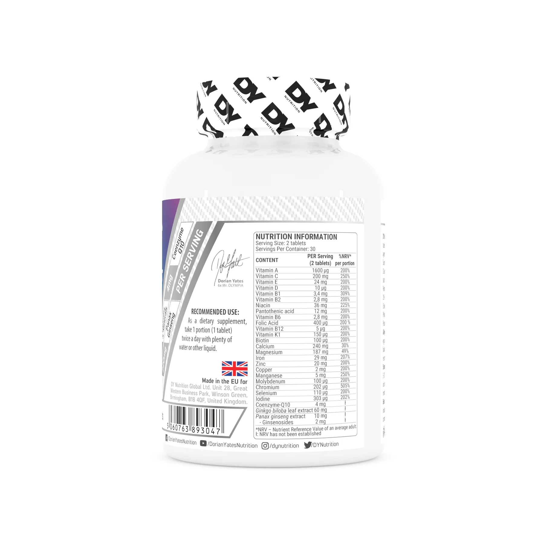 Dorian Yates Nutrition Multi Vitamin Complex 60 tabs