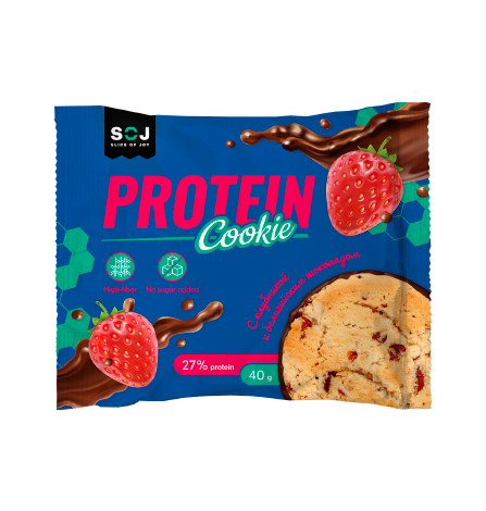 SOJ Protein Cookie покрытое шоколадом без добавления сахара 40g фото