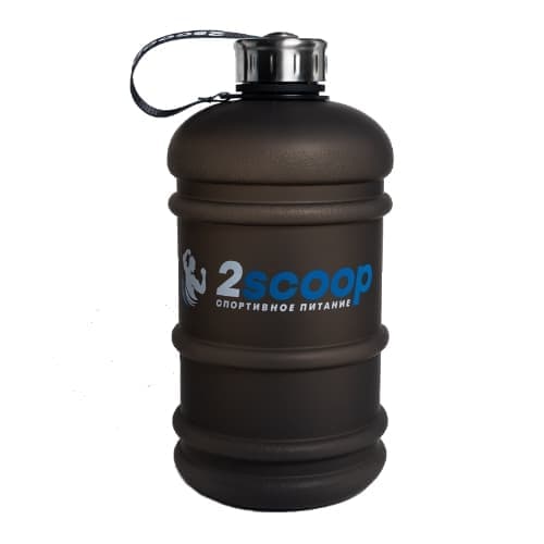 2scoop Бутыль 2.2 L прорезиненный металлическая крышка (Чёрный)