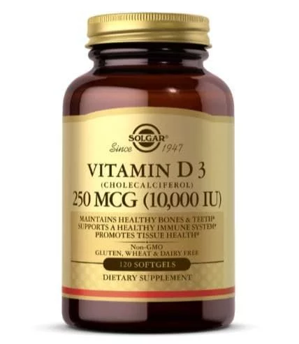 Solgar Vitamin D3 250 mcg 10,000 IU 120 softgels фото