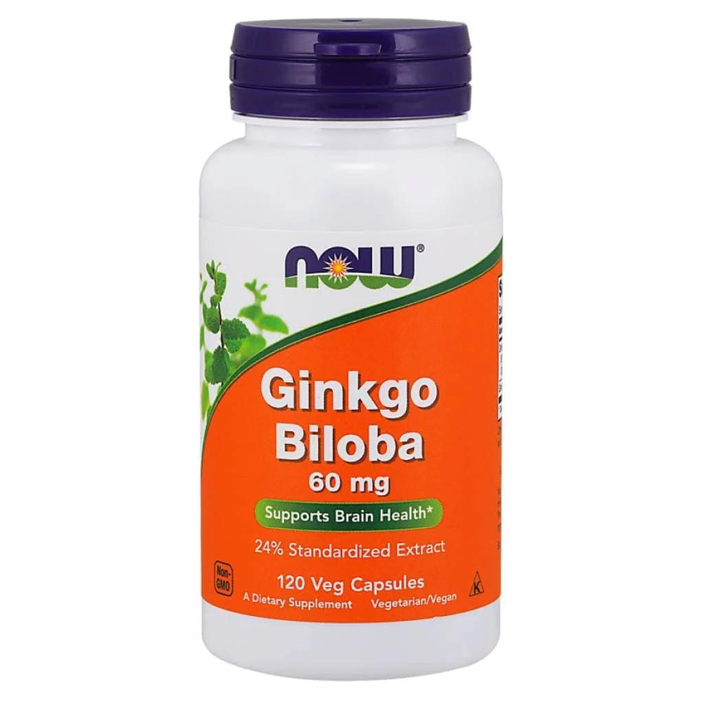 NOW Ginkgo Biloba 60 mg 120 vcaps фото